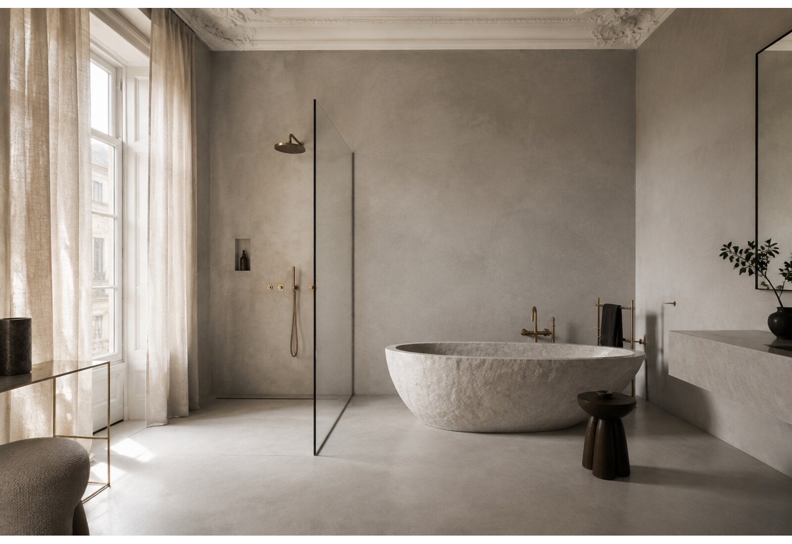 Bagno: finiture decorative applicate a mano