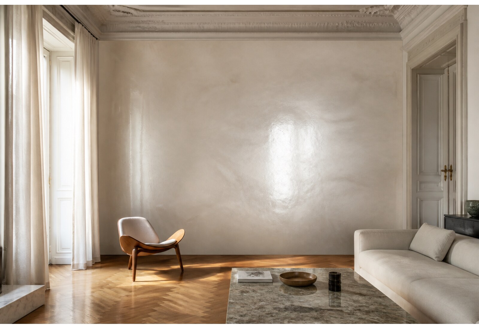 Stucco Veneziano applicato su una parete intera